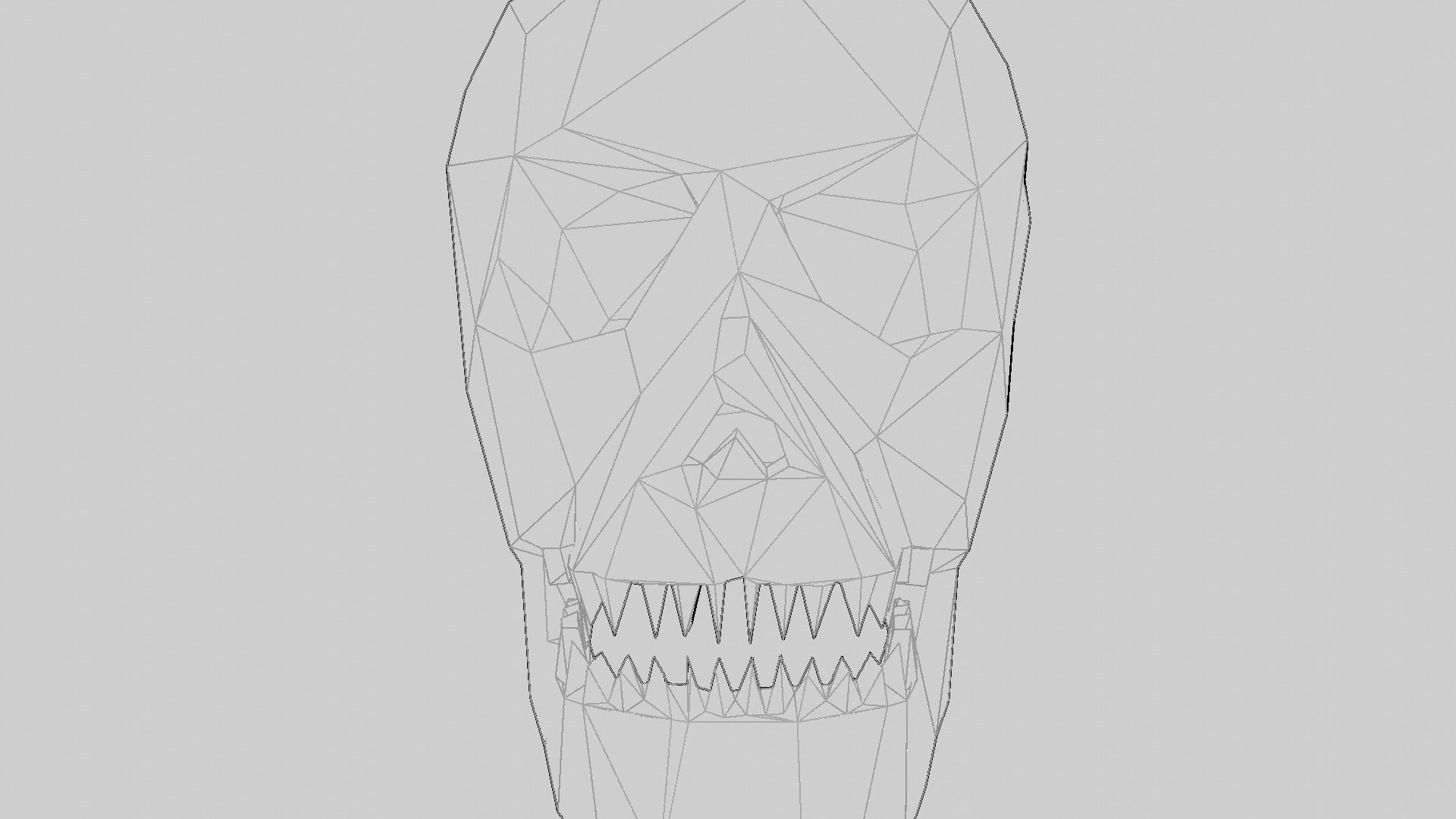 Low-Poly Human Skull 3D print model_21
