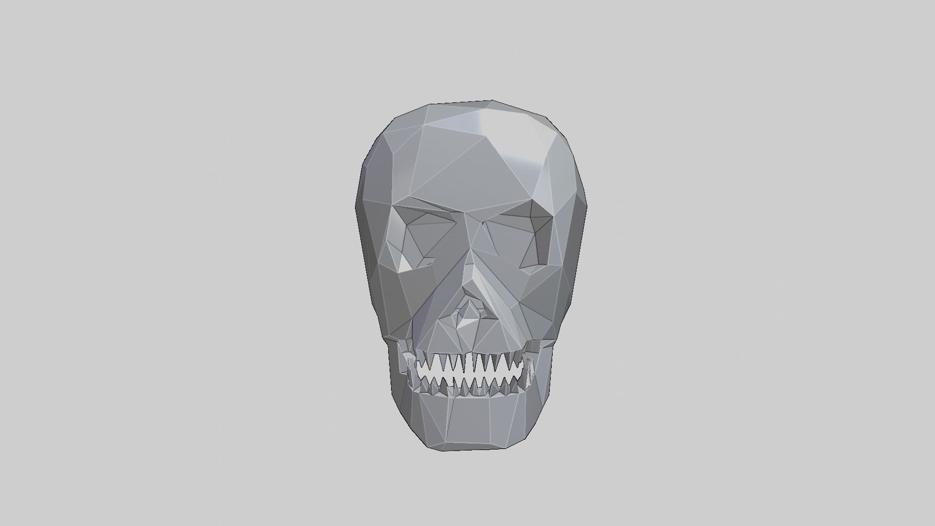 Low-Poly Human Skull 3D print model_1