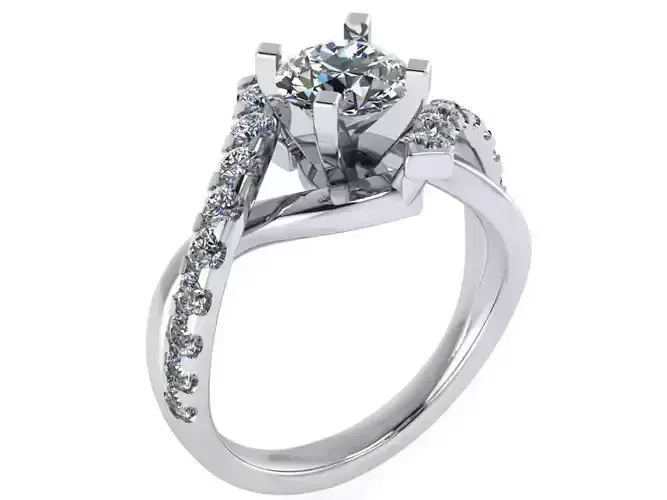 Bypass Twisted Diamond Ring 0169