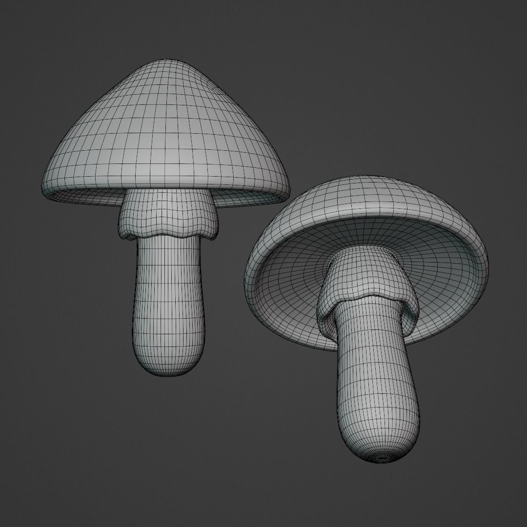 Lowpoly High Quality PBR Material Mushroom Pack 1 Low-poly 3D model_4