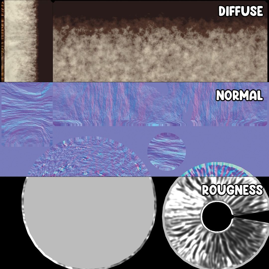 Lowpoly High Quality PBR Material Mushroom Pack 1 Low-poly 3D model_12