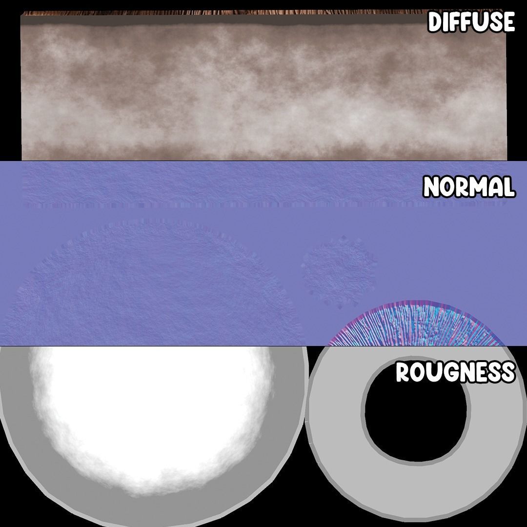 Lowpoly High Quality PBR Material Mushroom Pack 1 Low-poly 3D model_14