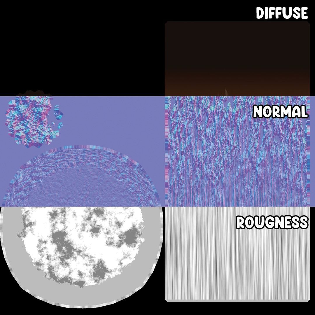 Lowpoly High Quality PBR Material Mushroom Pack 1 Low-poly 3D model_13