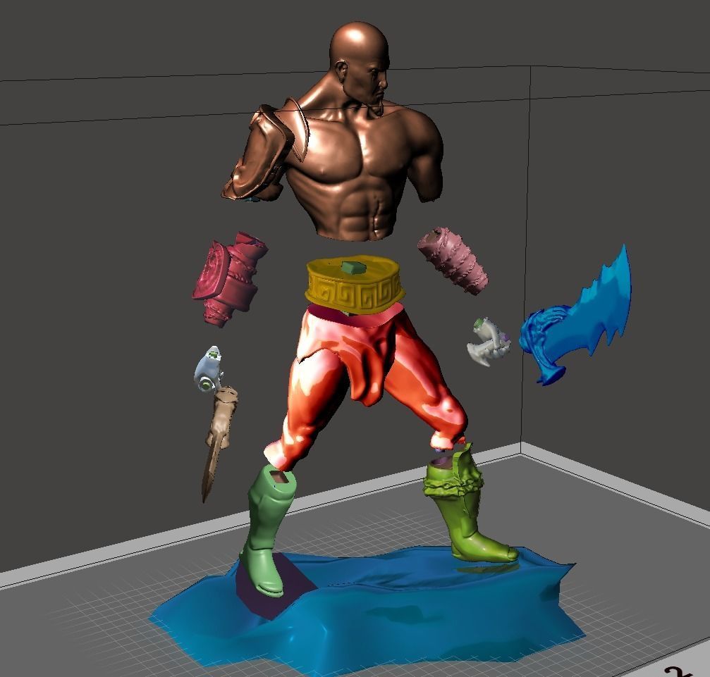 Kratos With Double Blade and Seperated 3D print model_1
