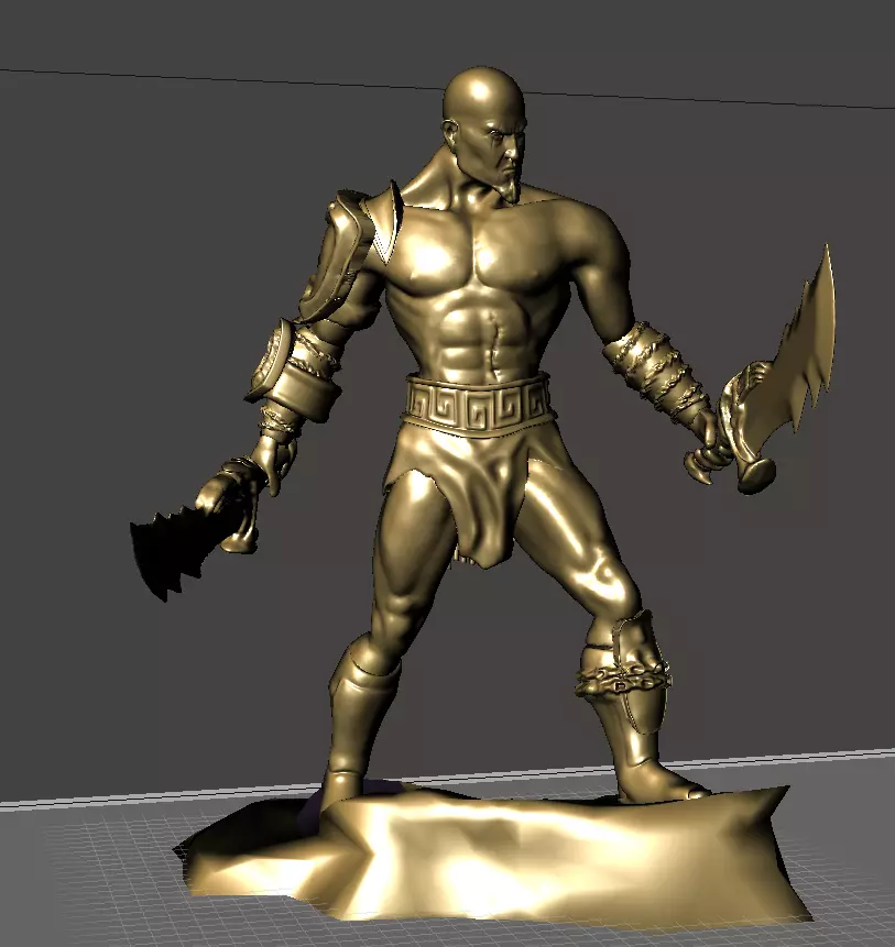 Kratos With Double Blade and Seperated 3D print model_0