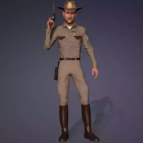  sheriff High quality character full Rigged and Animated  3D model