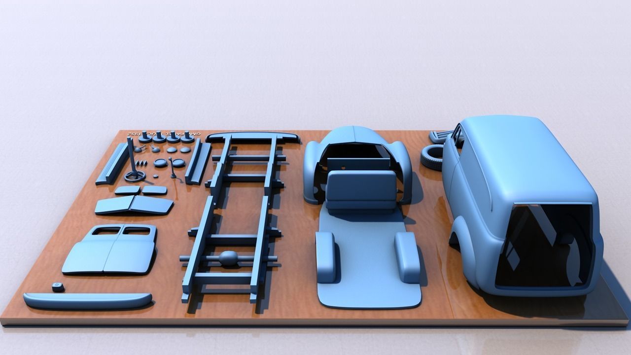 GMC PANEL TRUCK 1952 3D print model_8