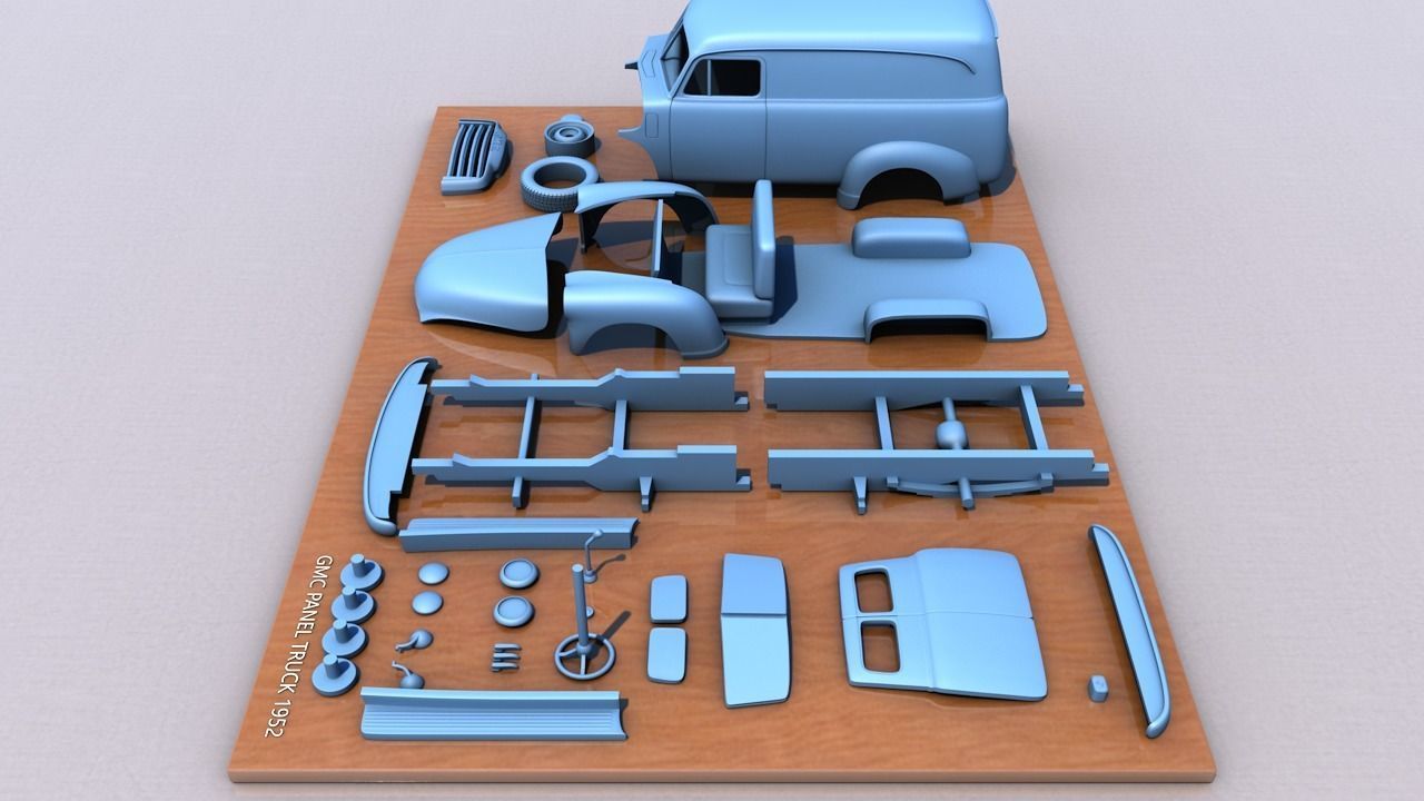 GMC PANEL TRUCK 1952 3D print model_6