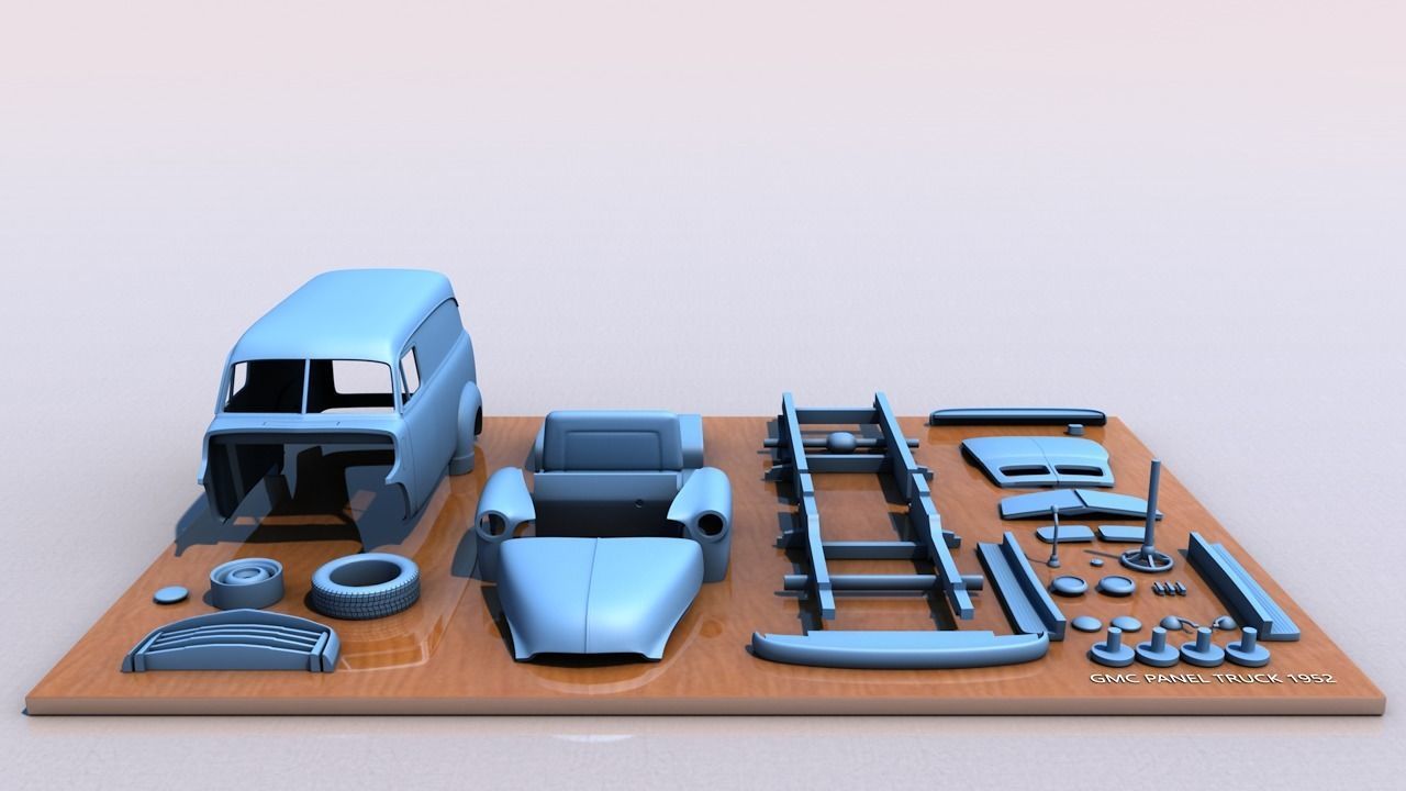 GMC PANEL TRUCK 1952 3D print model_4