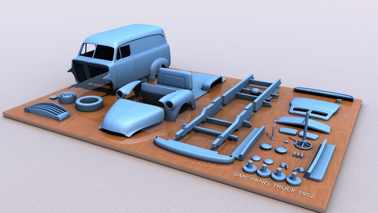 GMC PANEL TRUCK 1952 3D print model_3