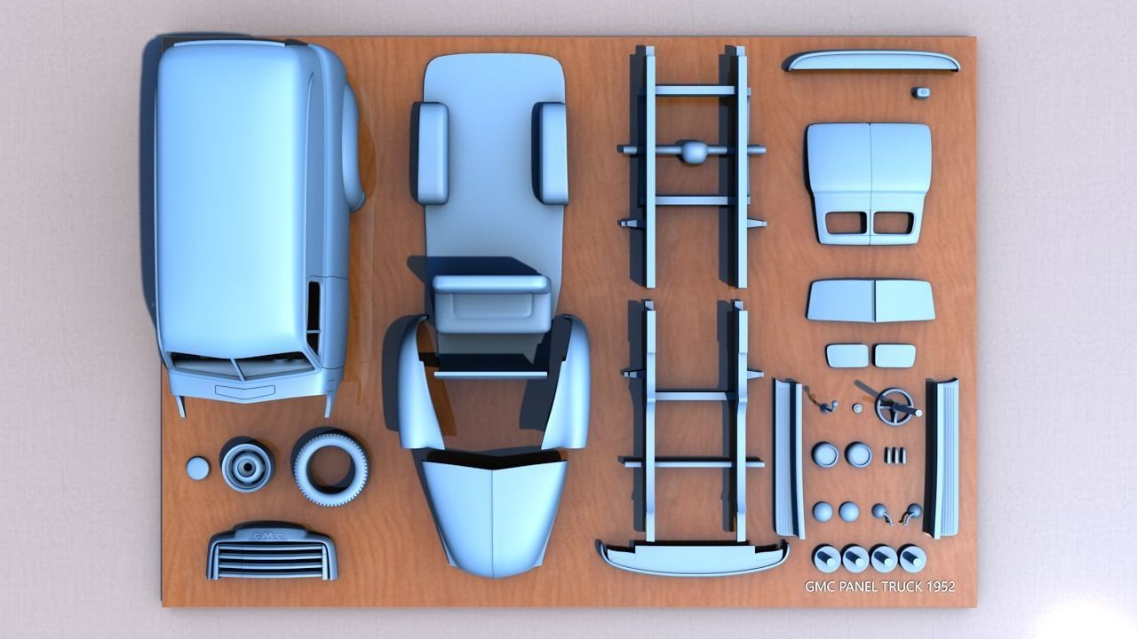 GMC PANEL TRUCK 1952 3D print model_5