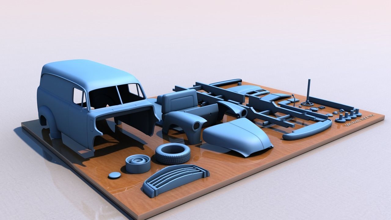 GMC PANEL TRUCK 1952 3D print model_7