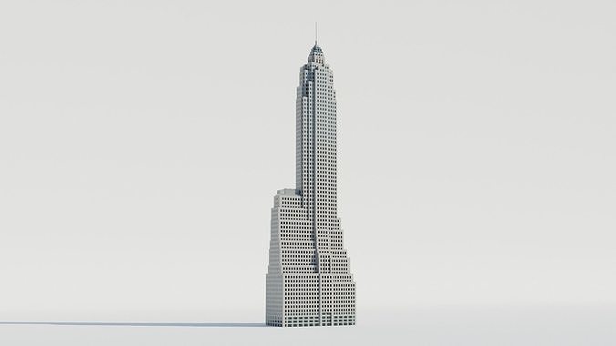 NYC 70 Pine Street Building Low-poly 3D model 7