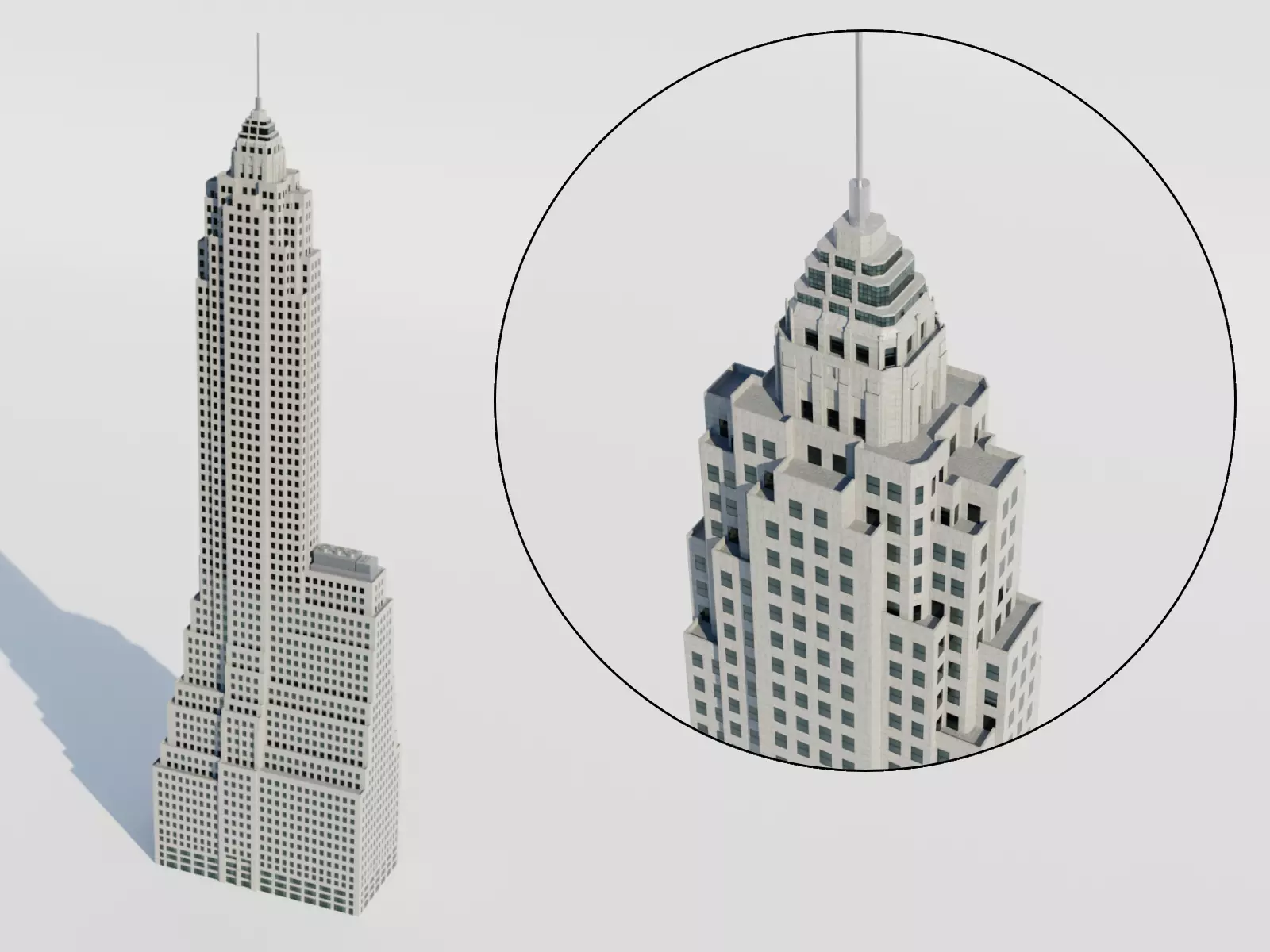 NYC 70 Pine Street Building Low-poly 3D model_0