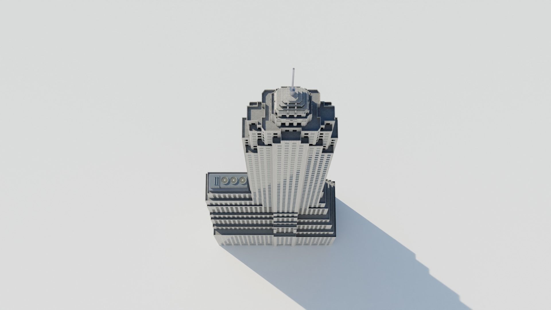 NYC 70 Pine Street Building Low-poly 3D model_7