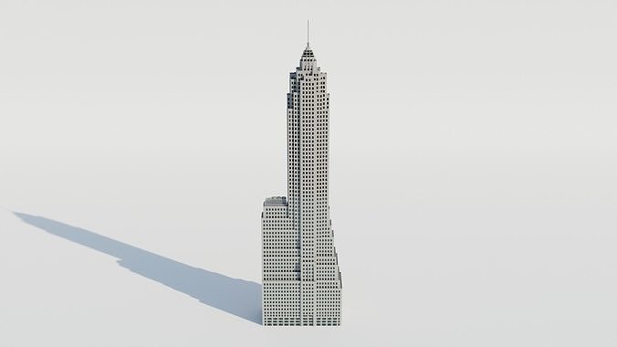 NYC 70 Pine Street Building Low-poly 3D model 6
