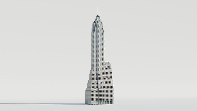 NYC 70 Pine Street Building Low-poly 3D model 4