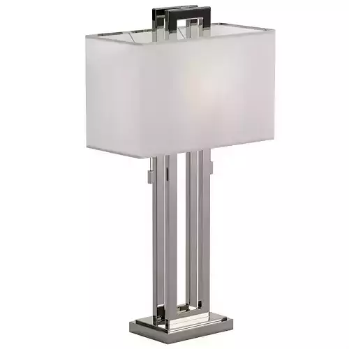 Possini Euro Design Brushed Nickel Rectangle Table Lamp