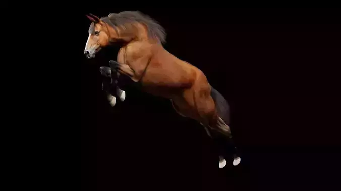 Horse Model 3D - Rigged - X-gen interactive grooming 3D model