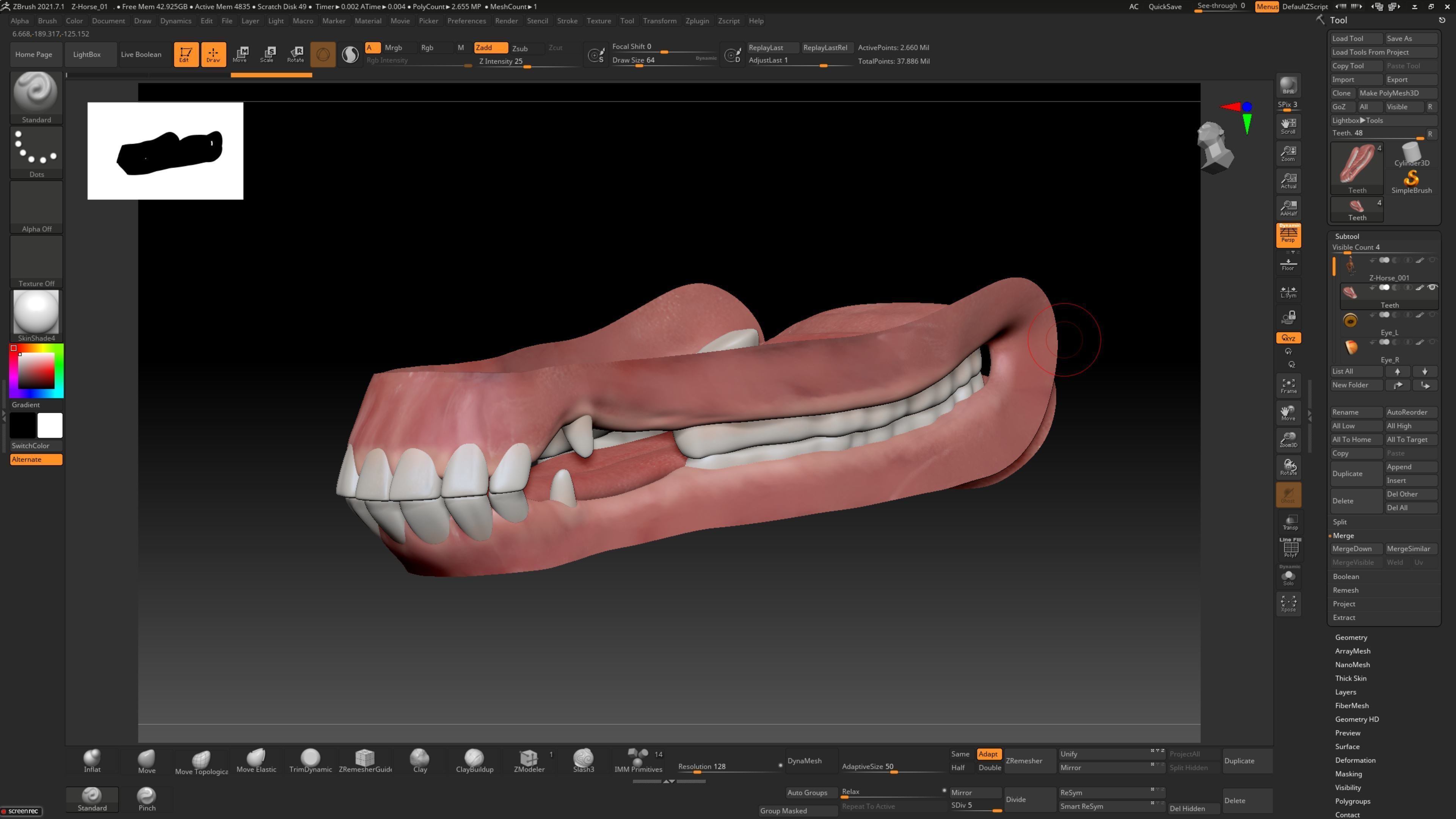 Horse Model 3D - Rigged - X-gen interactive grooming 3D model_66