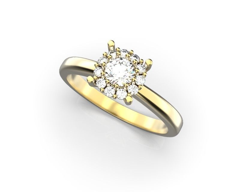 engagement ring with diamonds  3D print model_2