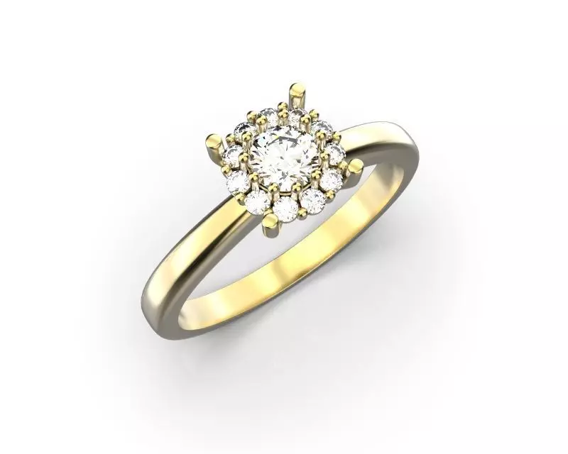engagement ring with diamonds  3D print model_0