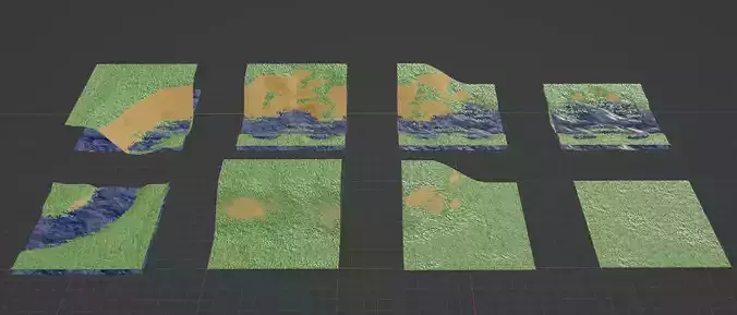 Low Poly Modular river landscape pack