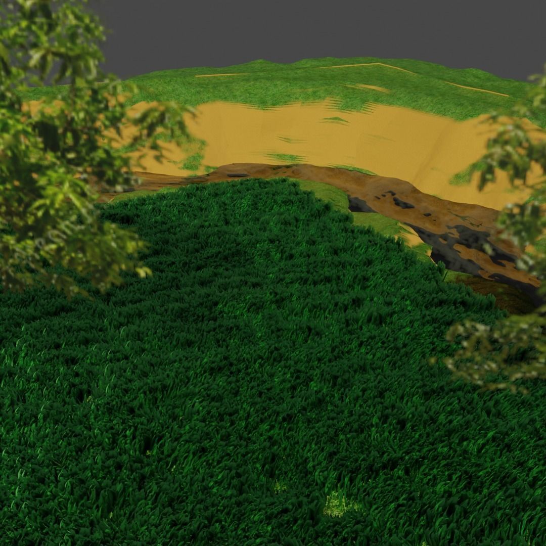 Low Poly Modular river landscape pack Low-poly 3D model_9