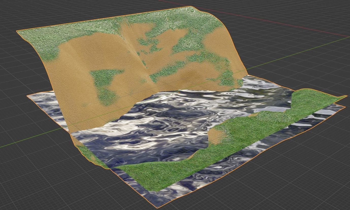 Low Poly Modular river landscape pack Low-poly 3D model_2