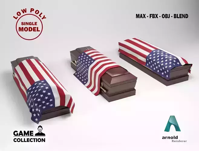 Coffins with flags 