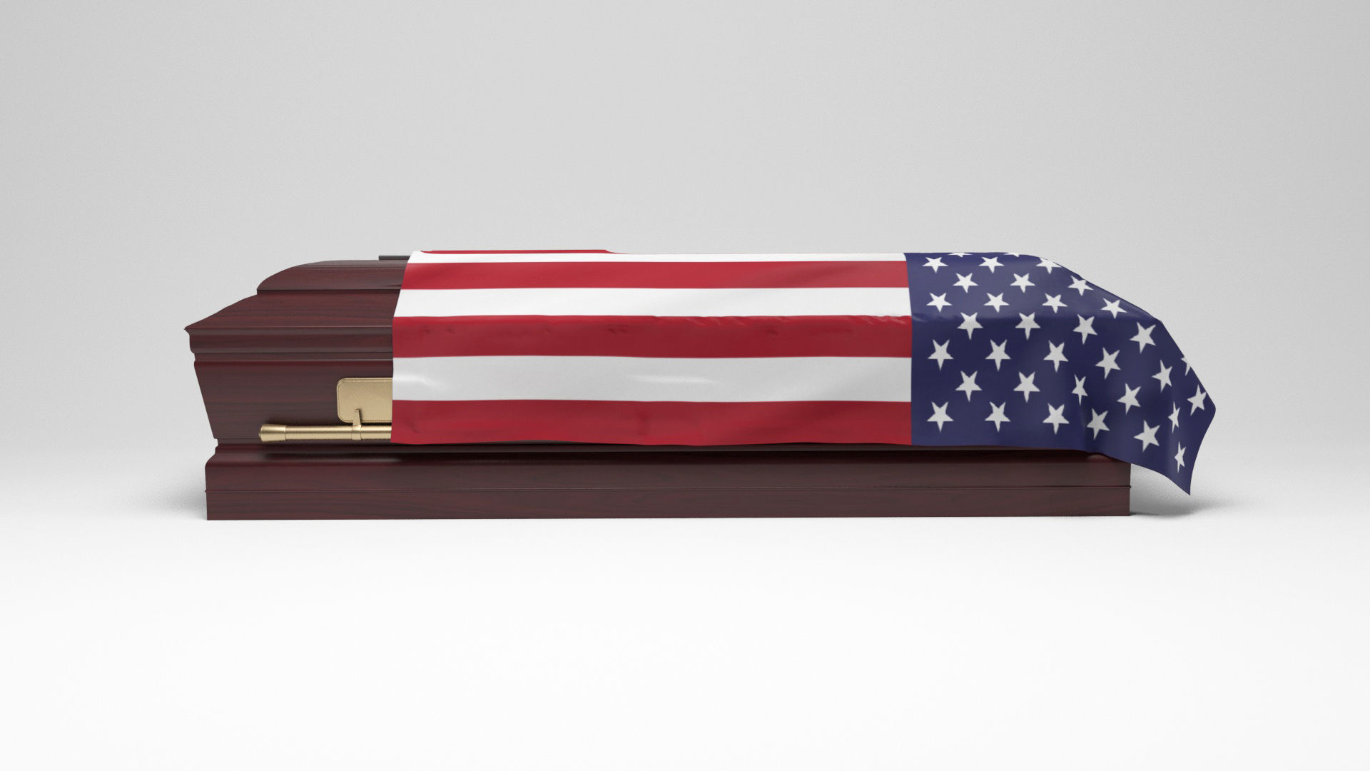 Coffins with flags Low-poly 3D model_6