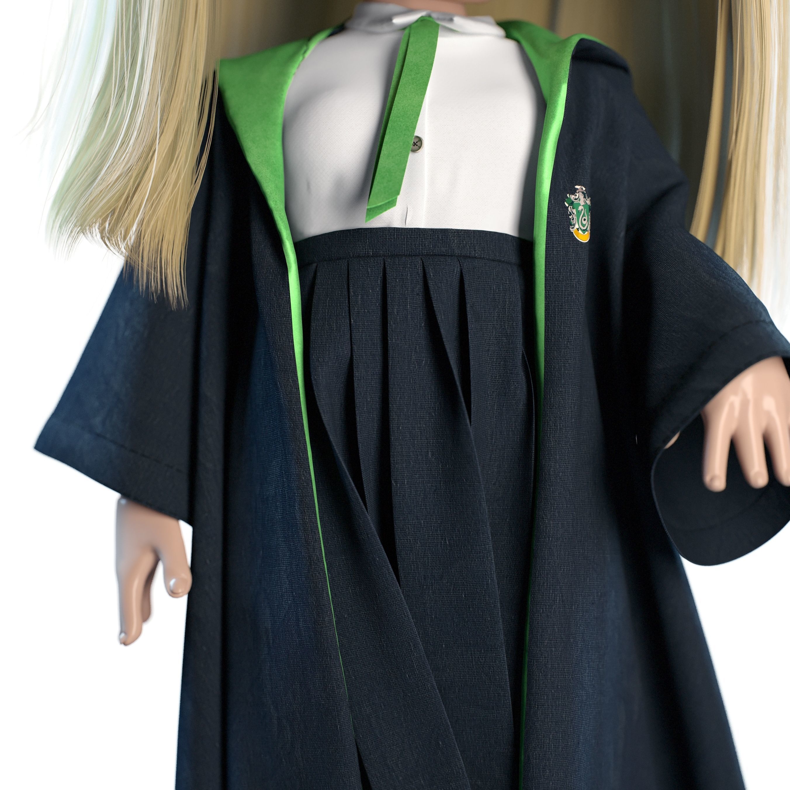 Olivia Wizard Green Doll 3D model_10