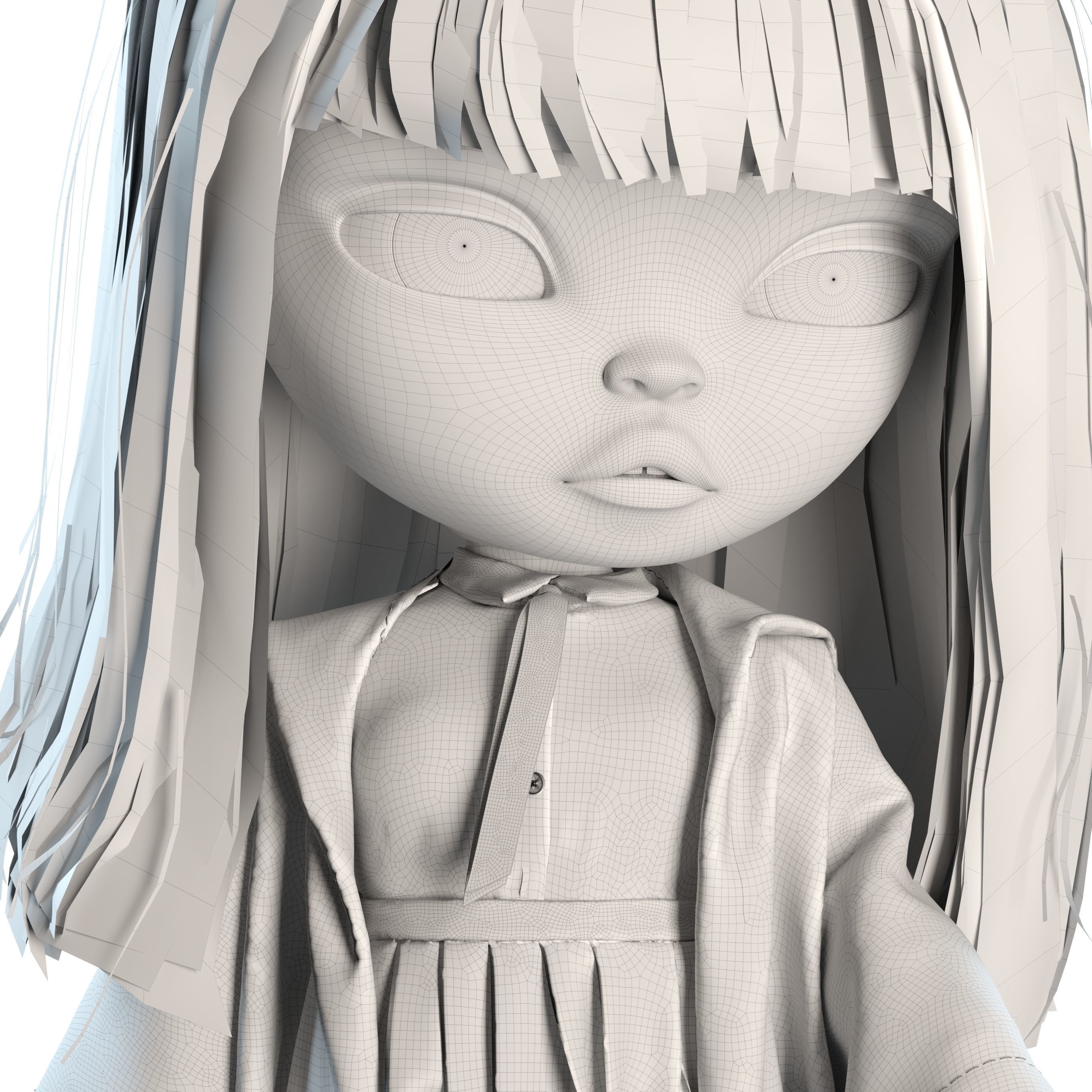 Olivia Wizard Green Doll 3D model_7