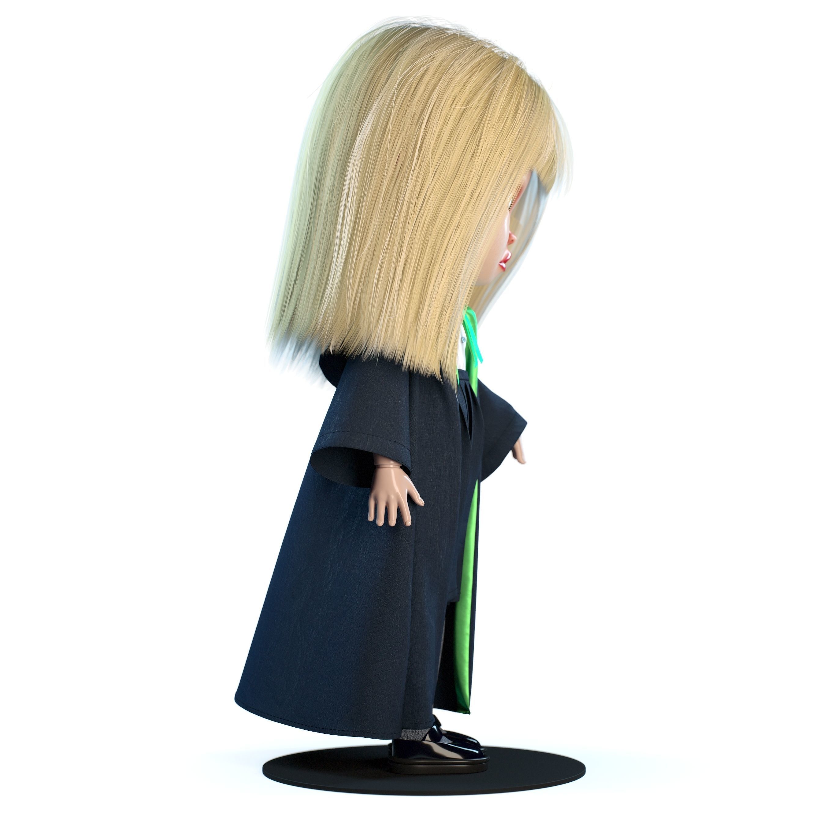 Olivia Wizard Green Doll 3D model_2