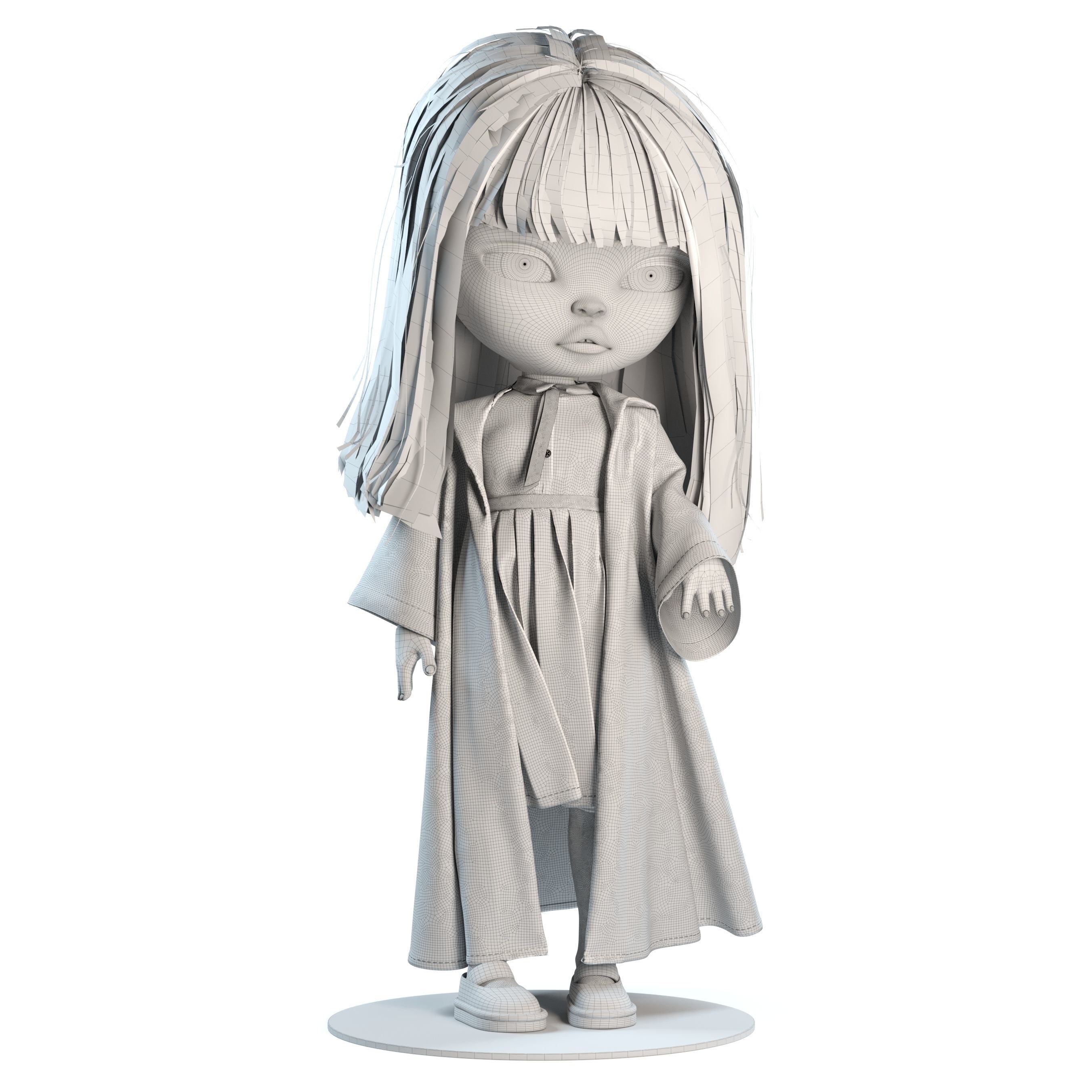 Olivia Wizard Green Doll 3D model_1