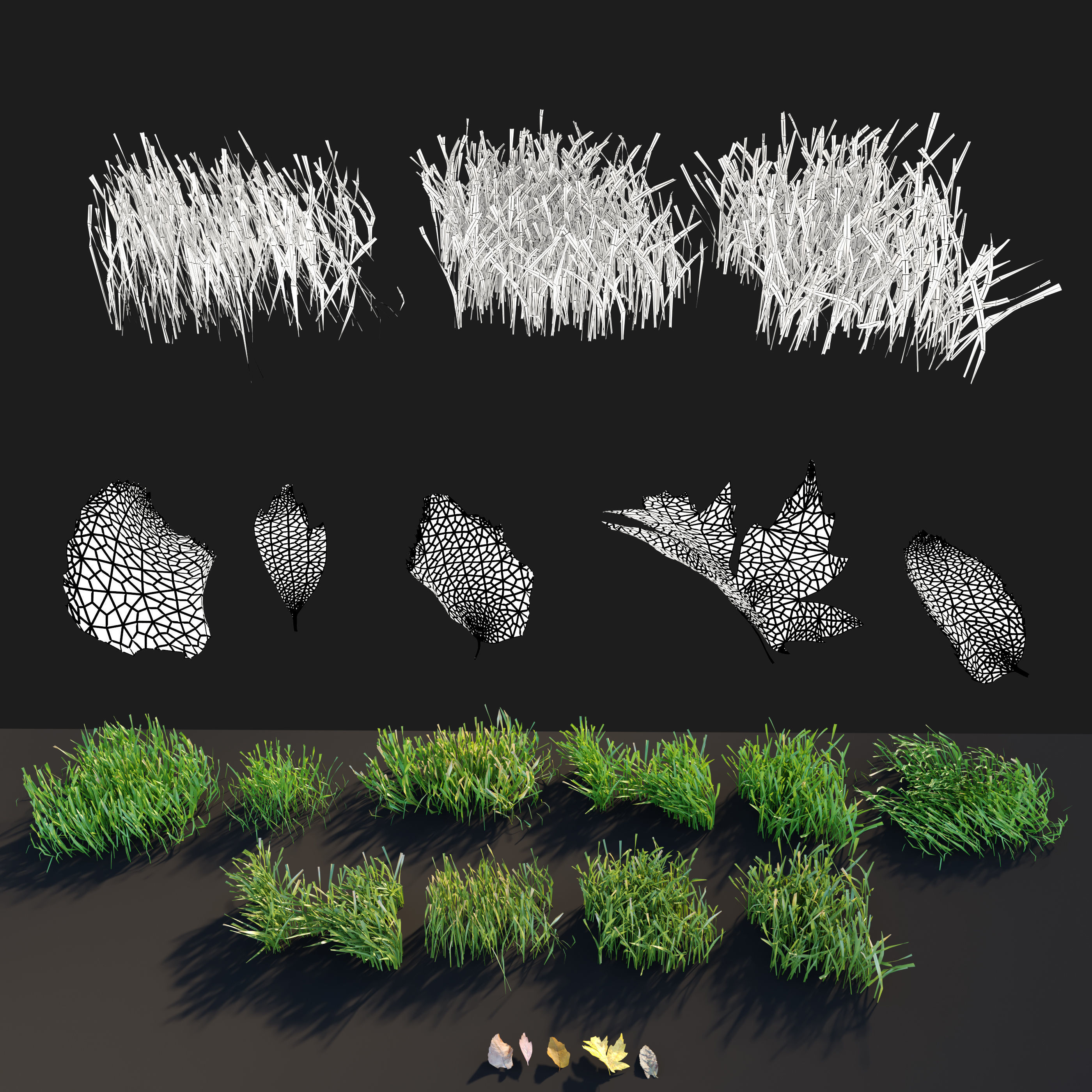 Cut grass 3D model_2