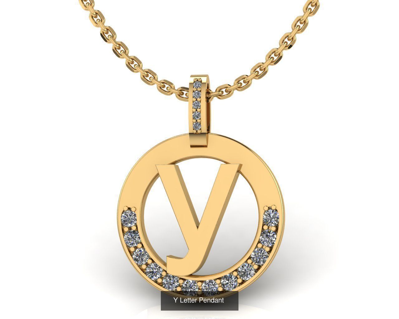 Alphabet Letter Pendant 3D Model Collection_27