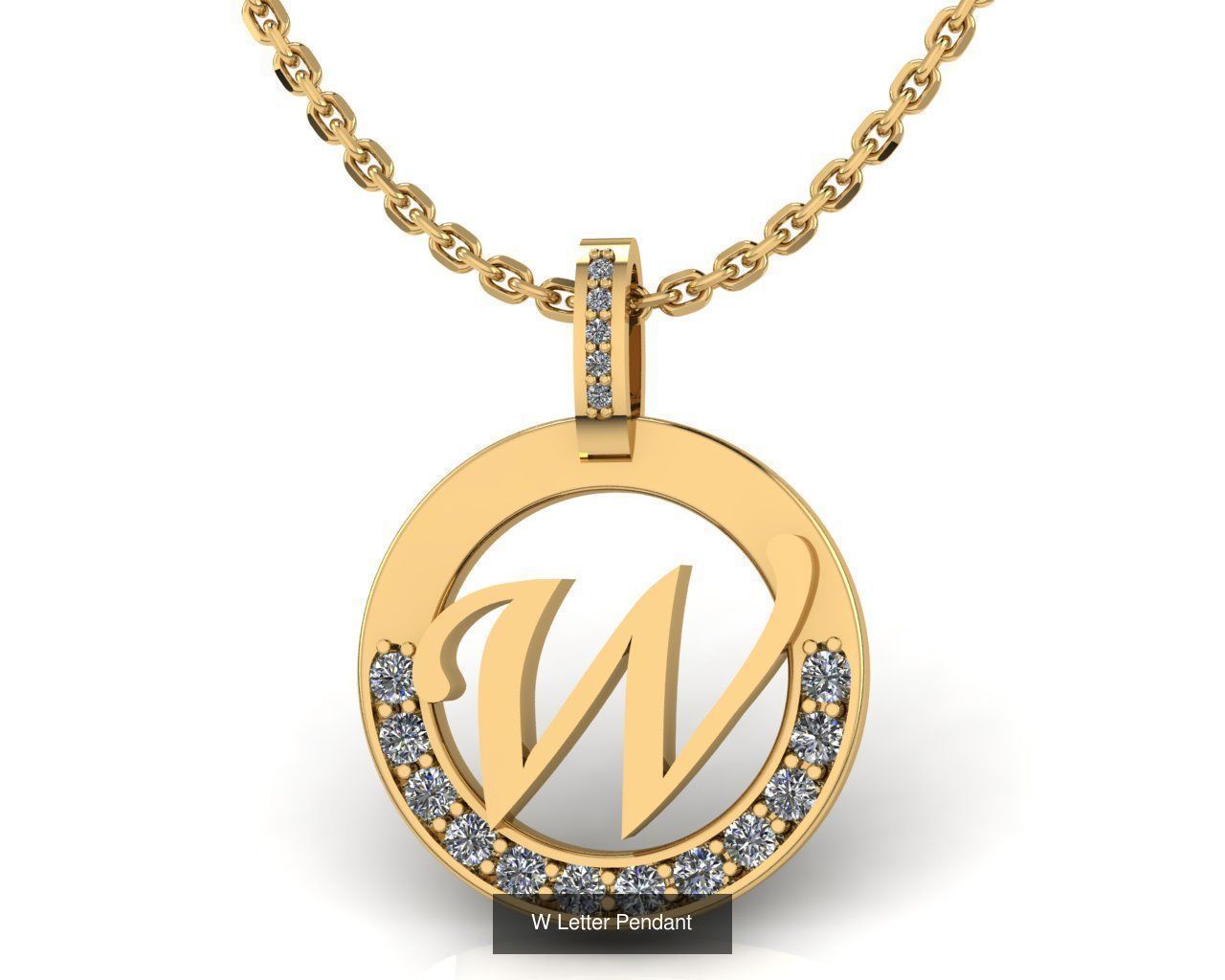 Alphabet Letter Pendant 3D Model Collection_25