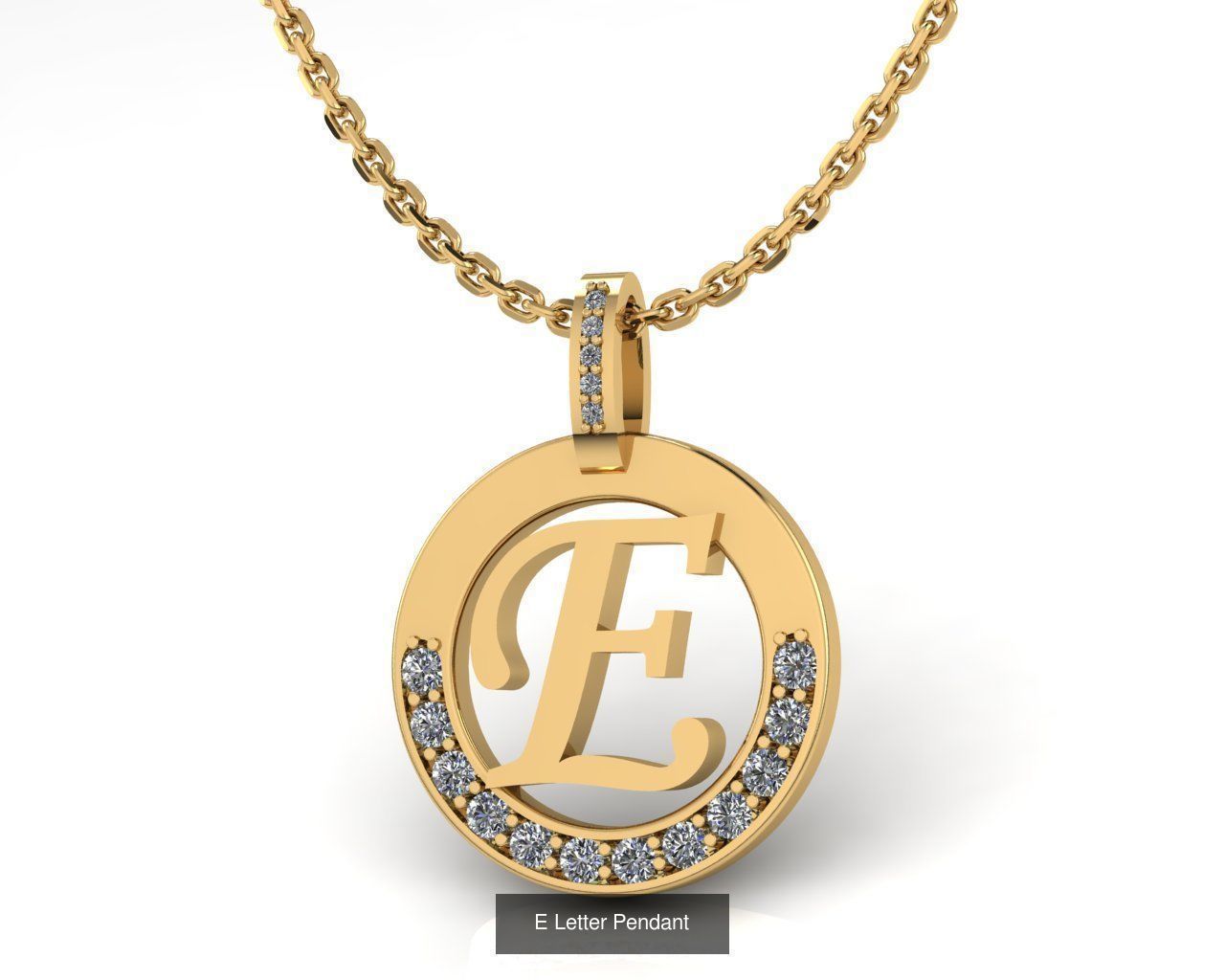 Alphabet Letter Pendant 3D Model Collection_7