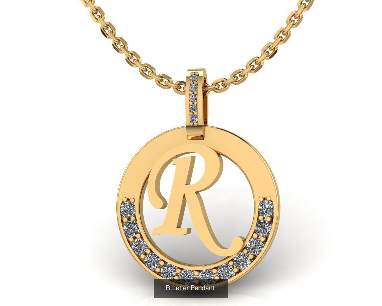Alphabet Letter Pendant 3D Model Collection_20