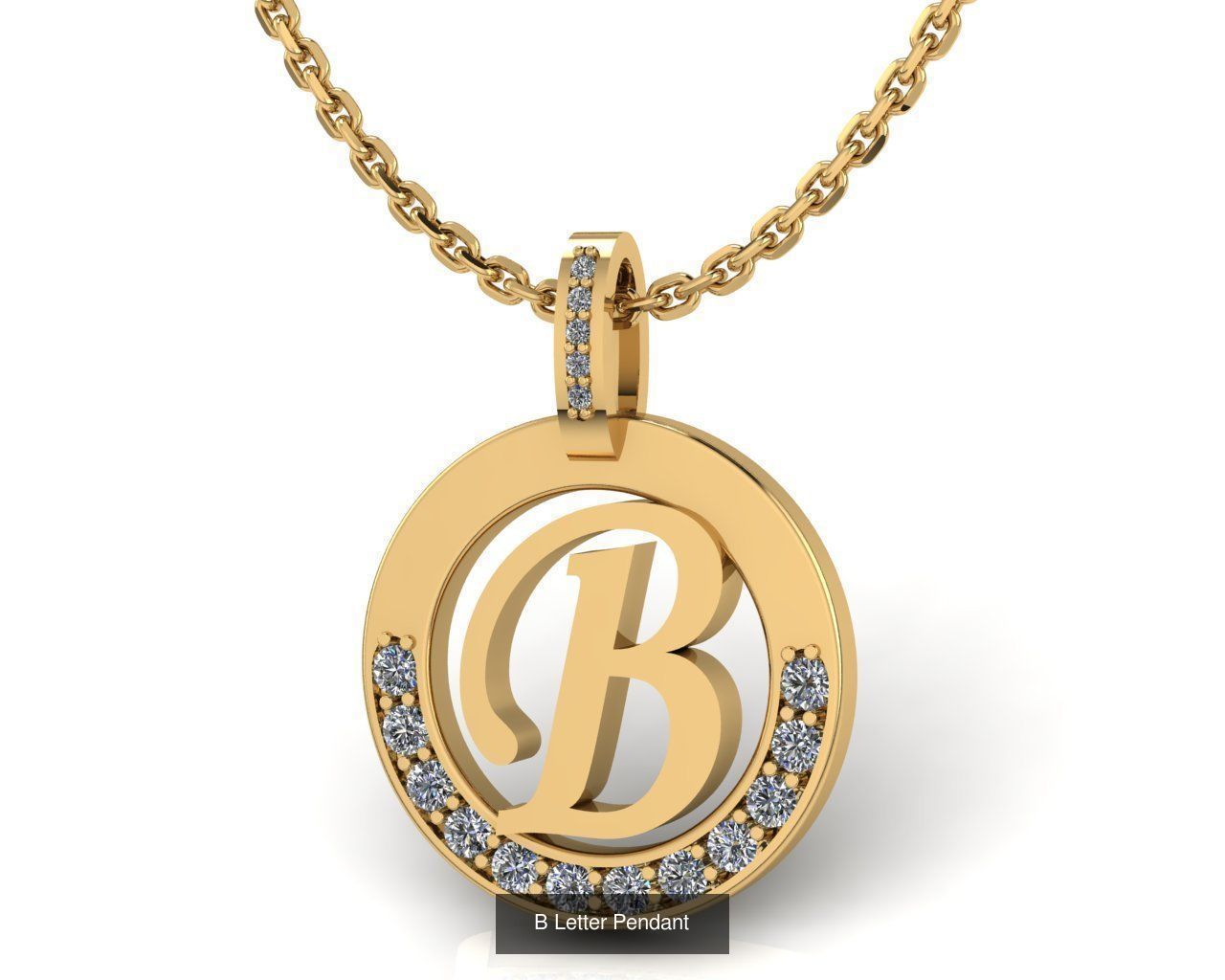 Alphabet Letter Pendant 3D Model Collection_4