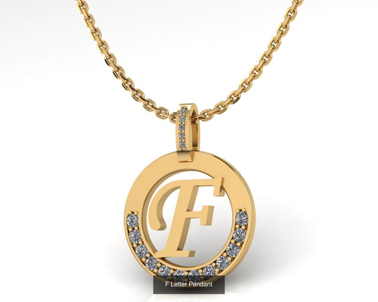 Alphabet Letter Pendant 3D Model Collection_8