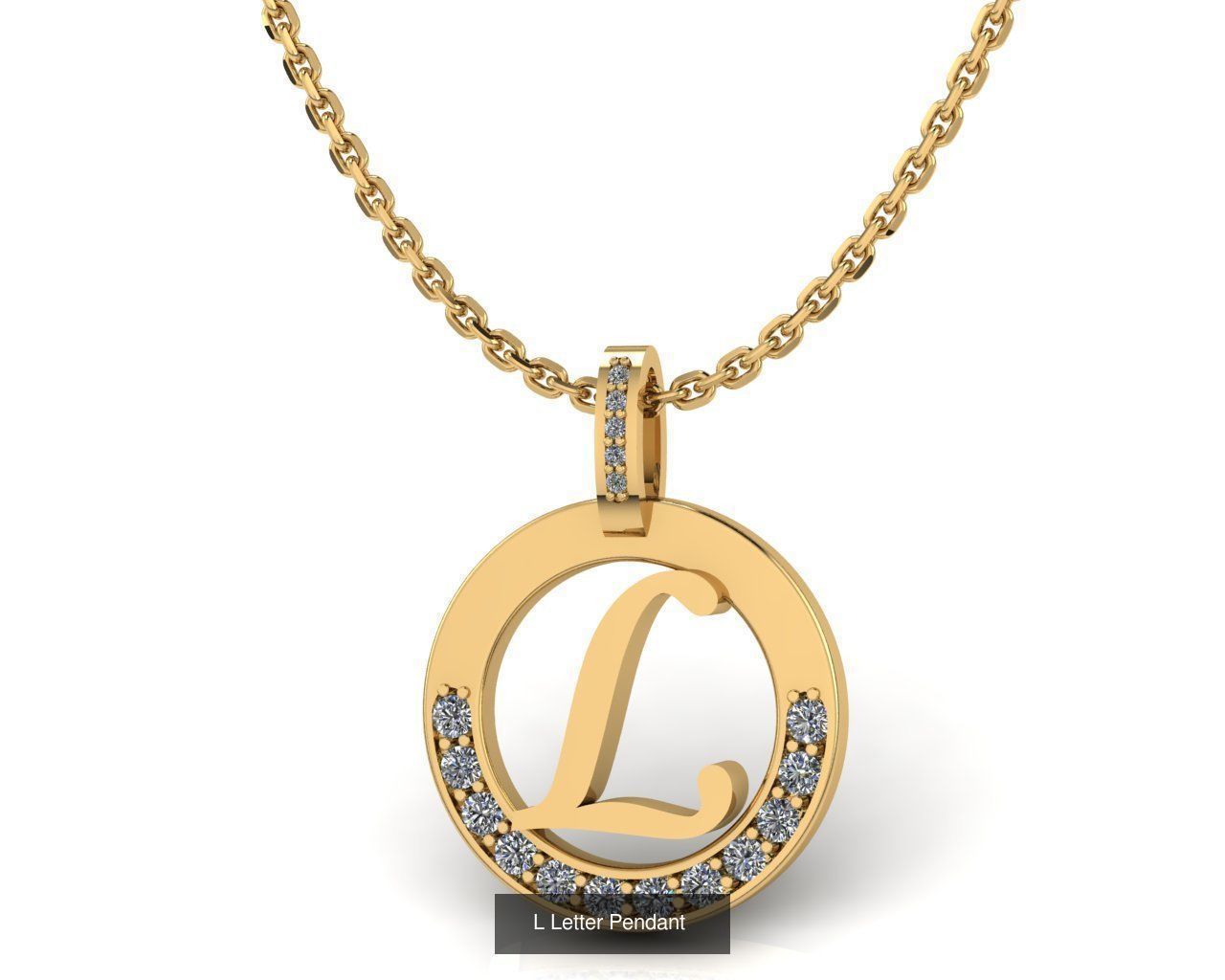 Alphabet Letter Pendant 3D Model Collection_14