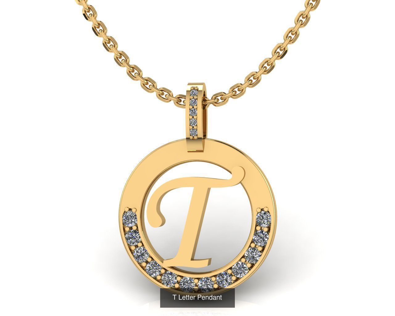 Alphabet Letter Pendant 3D Model Collection_22