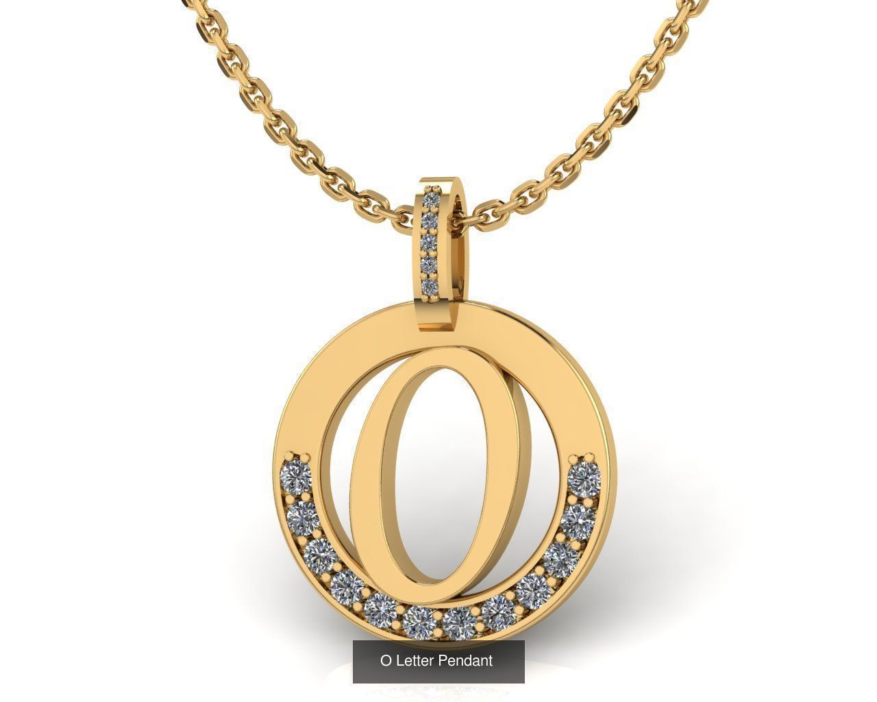 Alphabet Letter Pendant 3D Model Collection_17