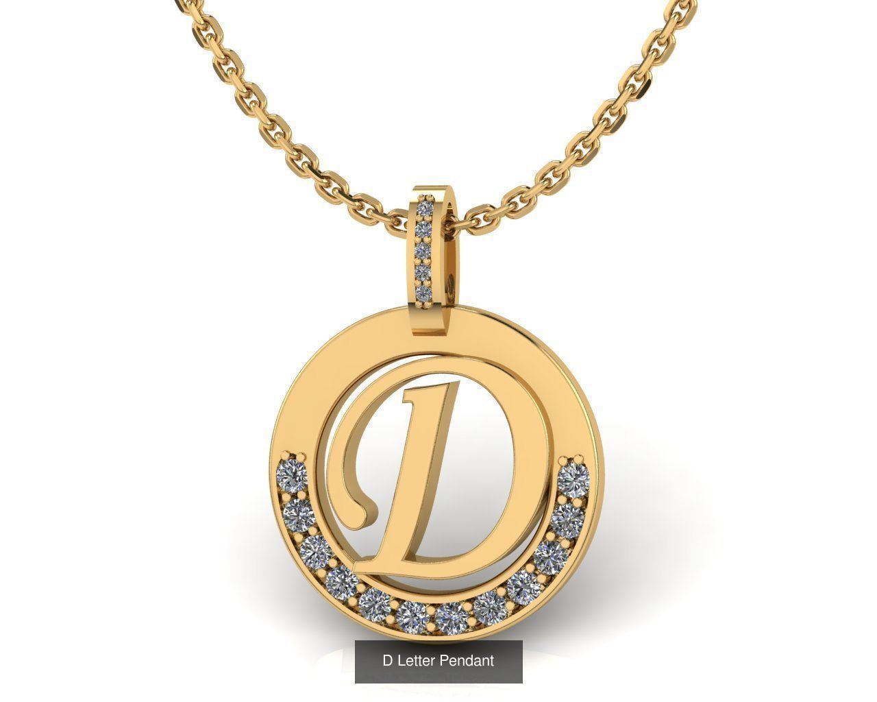Alphabet Letter Pendant 3D Model Collection_6