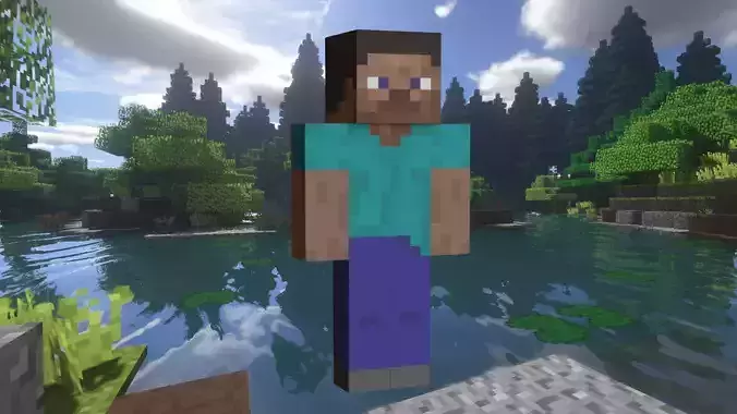 Minecraft Steve Low-poly 3D model