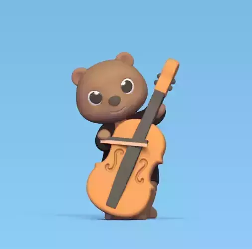 Otter Playing Cello 3D print model