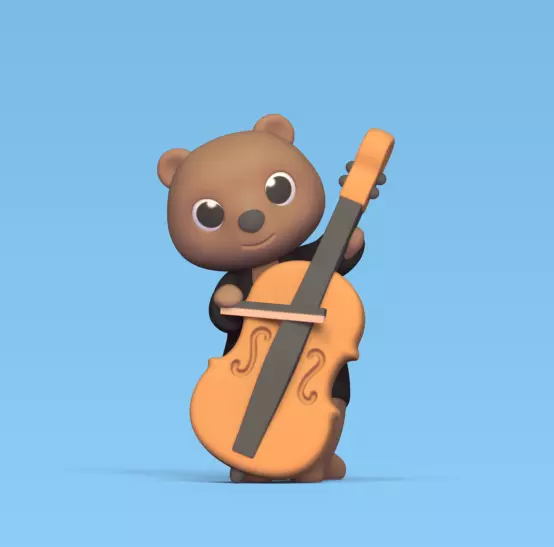 Otter Playing Cello 3D print model_0