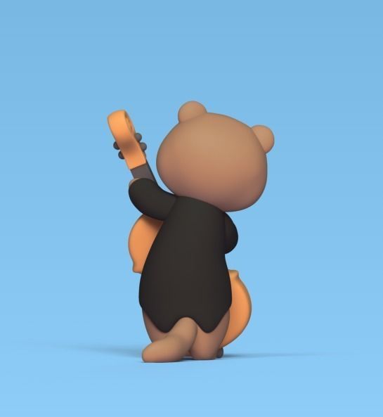 Otter Playing Cello 3D print model_3